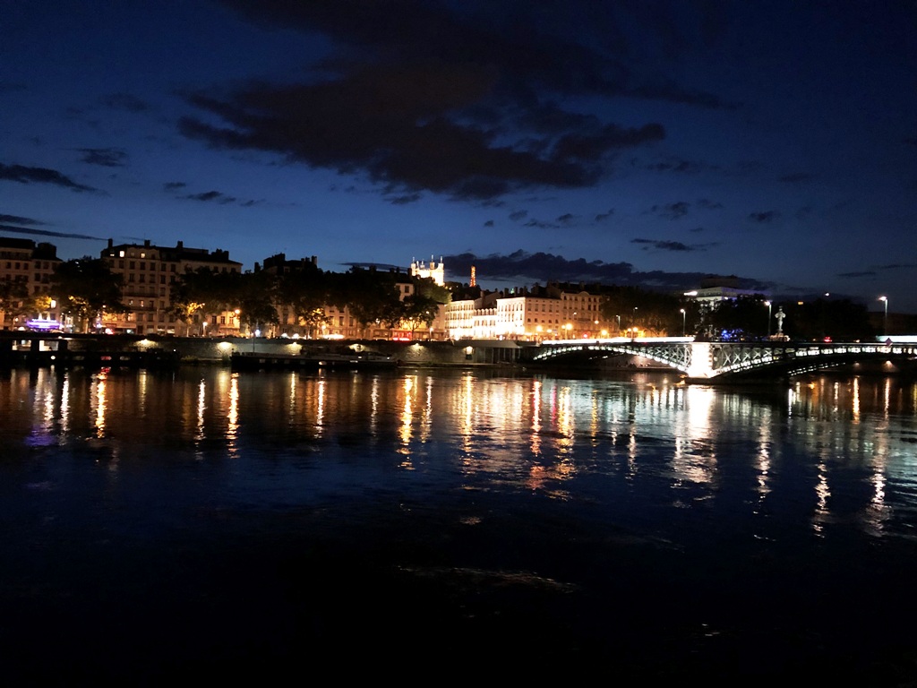 Lyon bei Nacht-Letzter Abend auf der Bijou du Rhone
