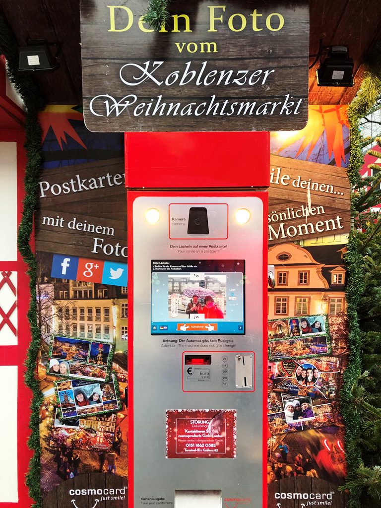 A-ROSA Silva Fotoautomaten des Koblenzer Weihnachtsmarkts