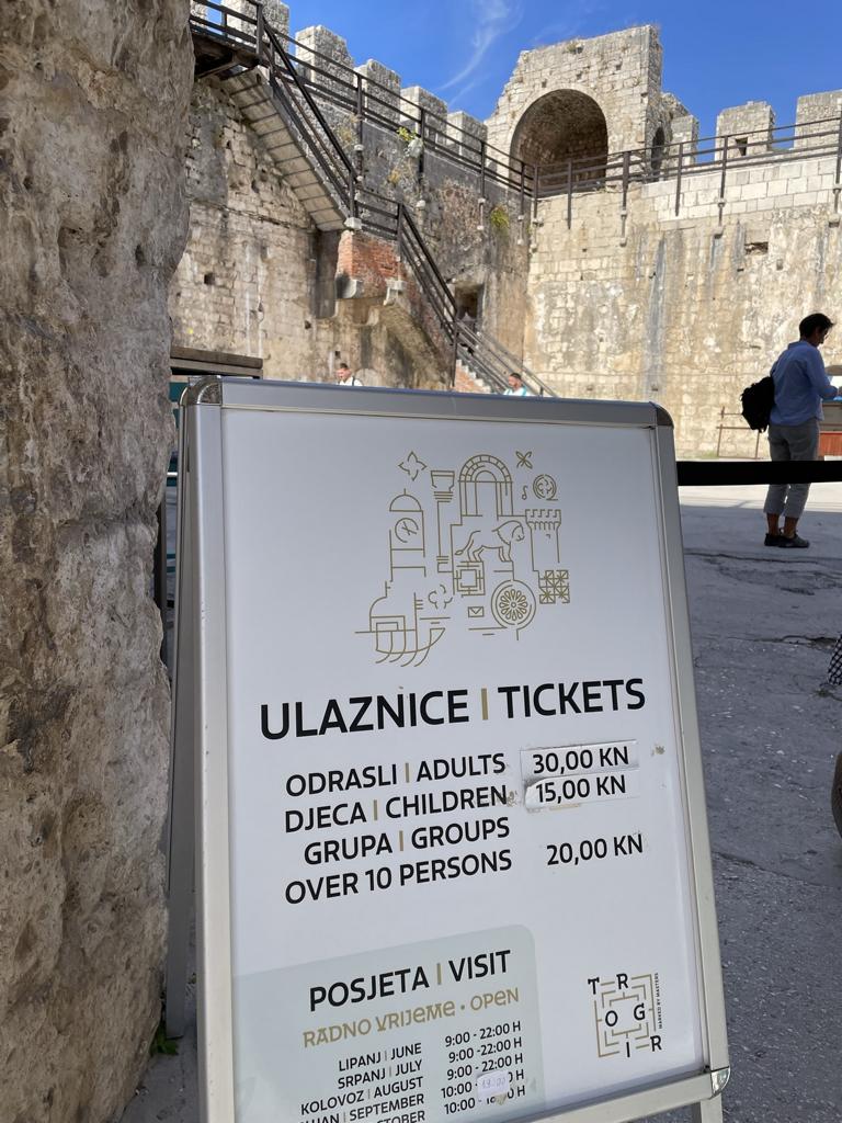 Festung Kamerlengo in Trogir Eintrittspreise