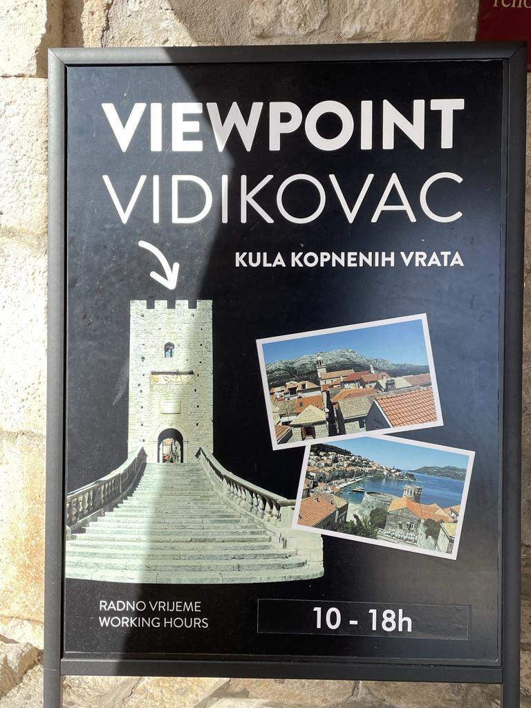 Kroatien Kreuzfahrt -Aussíchtspunkt VIDIKOVAC in Korcula
