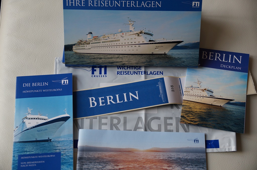 Kreuzfahrt 4.0 Reiseunterlagen FTI Cruises für Kreuzfahrten mit der MS Berlin