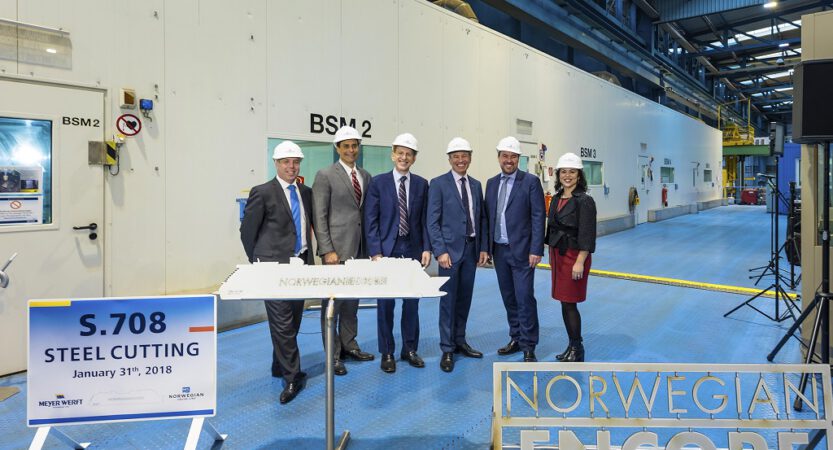 NCL ENCORE-Stahlschnitt ist auf der Meyer Werft erfolgt