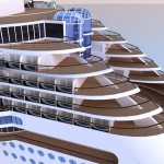 Kreuzfahrtschiff mit Segel und Solar Ecoship